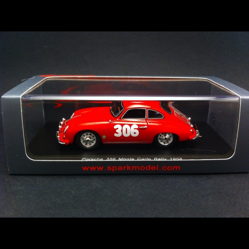 Porsche 356 #306 Rallye Monte Carlo 1958 - Spark 1/43 - Résine - Rare