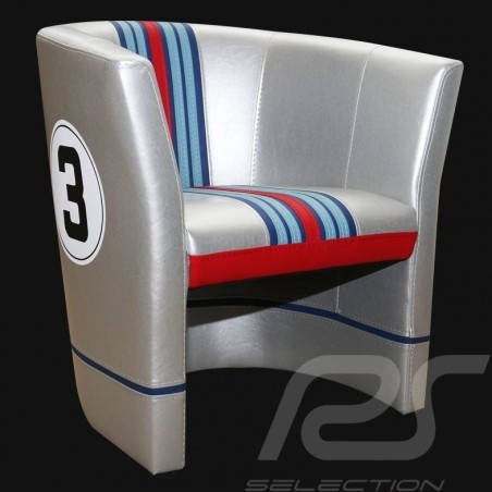 Tub chair Racing Inside n° 3 grey Racing team / red