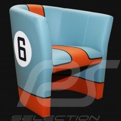 Fauteuil cabriolet Tub chair Tubstuhl Racing Inside n° 6 GT team bleu / orange