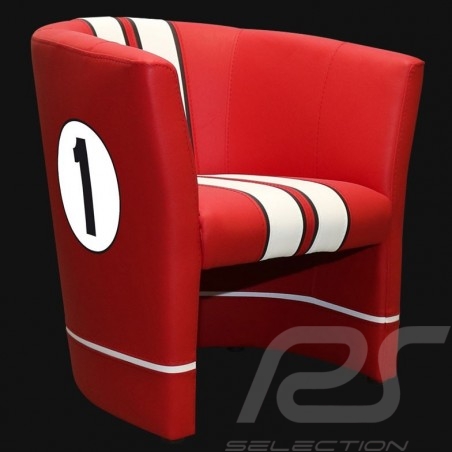 Fauteuil cabriolet Tub chair Tubstuhl Racing Inside n° 1 rouge GT racing / blanc