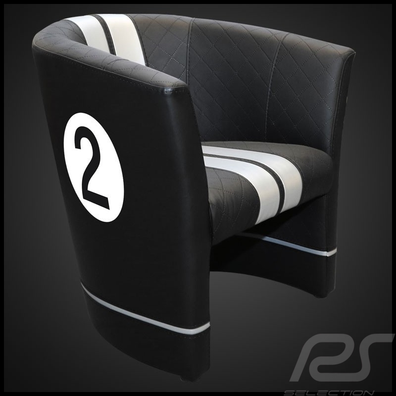 Cabrio Stuhl Racing Inside n° 2 Cobra racing schwarz / grau