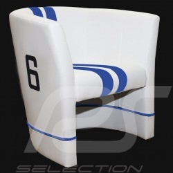 Cabrio Stuhl Racing Inside n° 6 Cobra racing weiß / blau