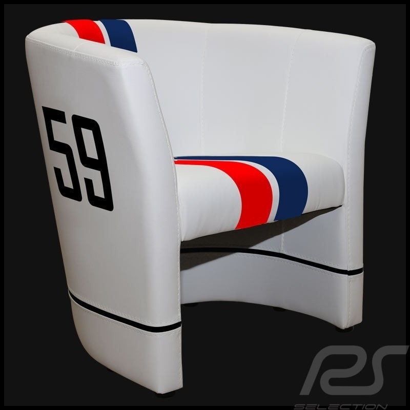 Cabrio Stuhl Racing Inside n° 59 blau / weiß / rot