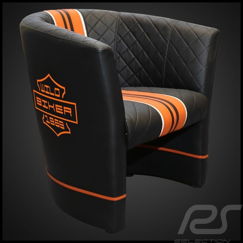 Cabrio Stuhl Racing Inside wild biker schwarz / orange
