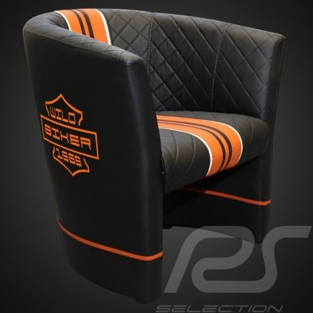 Cabriolet chair Racing Inside wild biker black / orange