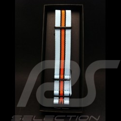 Bracelet de montre Watch strap Uhrenarmband Nato Racing team bleu / orange / noir