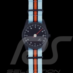 Bracelet de montre Watch strap Uhrenarmband Nato Racing team bleu / orange / noir