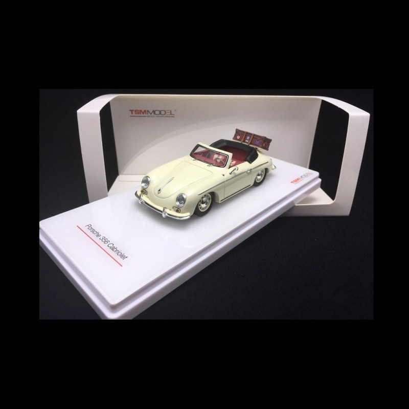 Porsche 356 Cabriolet ivory with case 1/43 Truescale TSM164368