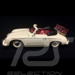 Porsche 356 Cabriolet Ivoire avec valise 1/43 Truescale TSM164368  ivory with case elfenbein mit Koffer weiß 