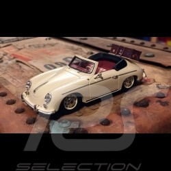Porsche 356 Cabriolet elfenbein mit Koffer weiß 1/43 Truescale TSM164368
