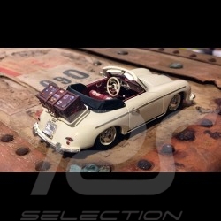Porsche 356 Cabriolet elfenbein mit Koffer weiß 1/43 Truescale TSM164368