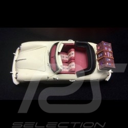Porsche 356 Cabriolet elfenbein mit Koffer weiß 1/43 Truescale TSM164368
