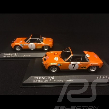 Duo Porsche 914 6 Monte Carlo 1971 1/43 Minichamps 400716501 400716507