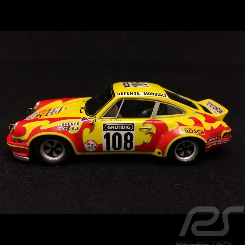Porsche 911 Carrera RS Tour Auto 1973 n° 108 défense mondiale 1/43 Spark SF098