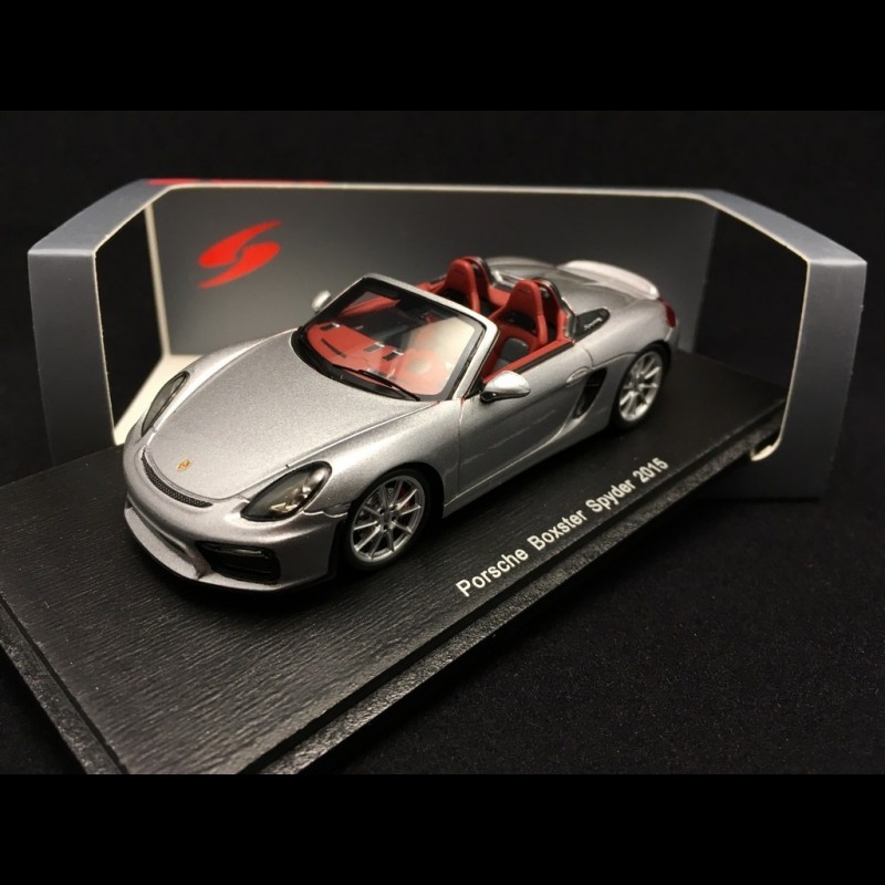 Porsche Boxster spyder 981 2015 gris métallisé 1/43 Spark S4931