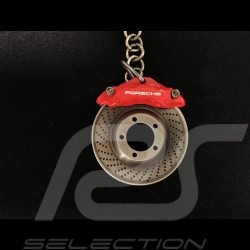 fabrikneu Porsche Schlüsselanhänger Bremsscheibe rot aus Zinkdruckguss