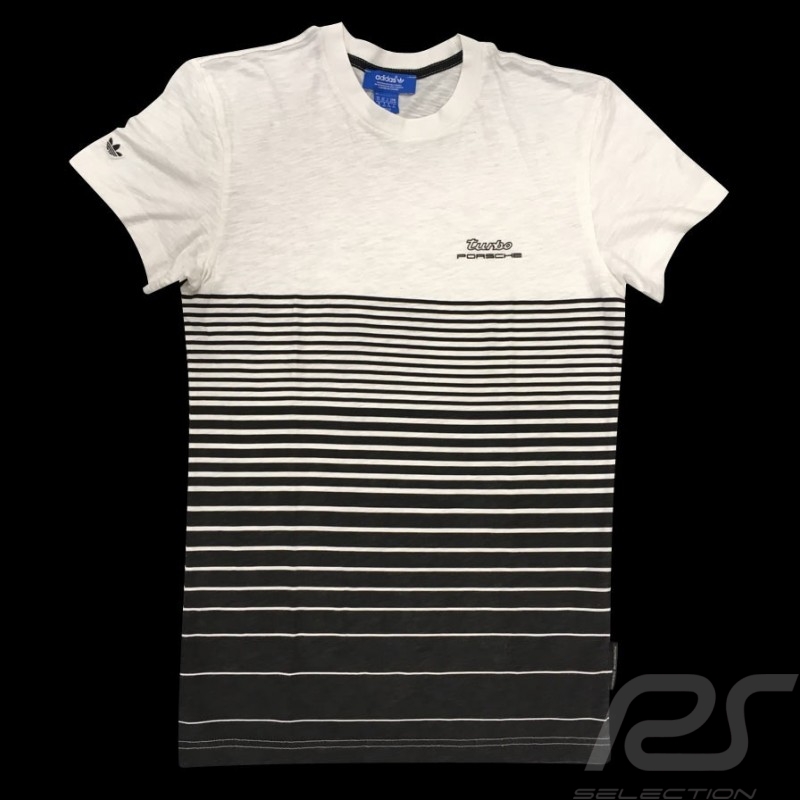 T-shirt Porsche Design Adidas light striped Turbo white / black - men - S00352
