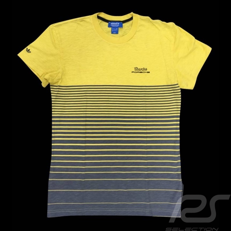 T-shirt Porsche Design Adidas light striped Turbo yellow / black - men - S00351