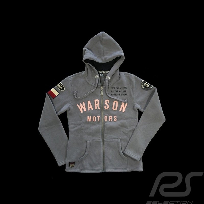 Hoodie Kapuzenjacke Bonneville grau und rosa  - Damen