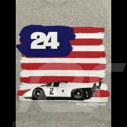 T-shirt Porsche drapeau américain US flag amerikanische flagge grau grey gris clair Porsche design WAP982 homme men herren