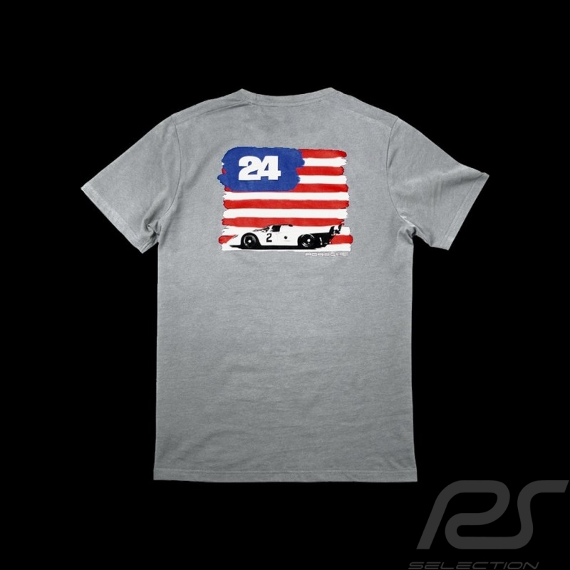T-shirt Porsche US flag light grey Porsche design WAP982 - men