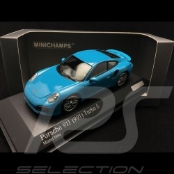 Porsche 911 type 991 Turbo S bleu Miami blue blau 43  Minichamps CA04316062