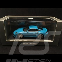 Porsche 911 type 991 Turbo S bleu Miami blue blau 43  Minichamps CA04316062
