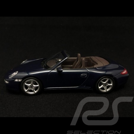 Porsche 911 type 997 Carrera 4 Cabriolet 2005 bleu blue blau 1/43 Minichamps WAP02015216