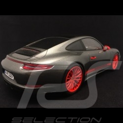Porsche 911 type 991 Carrera 4S Mk 2 agate grey / orange 1/18 Spark WAX02100013