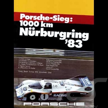 Porsche Poster 956 C Sieg 1000 km Nurburgring 1983 - 84