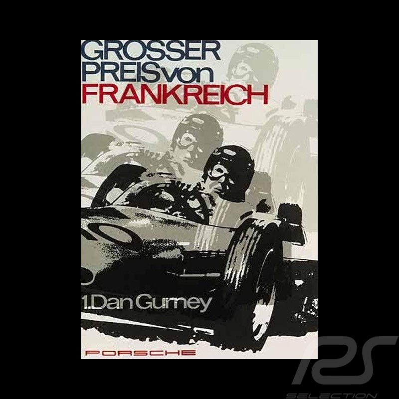 Porsche 804 Grosser Preis von Frankreich reproduction d'une affiche originale de Erich Strenger