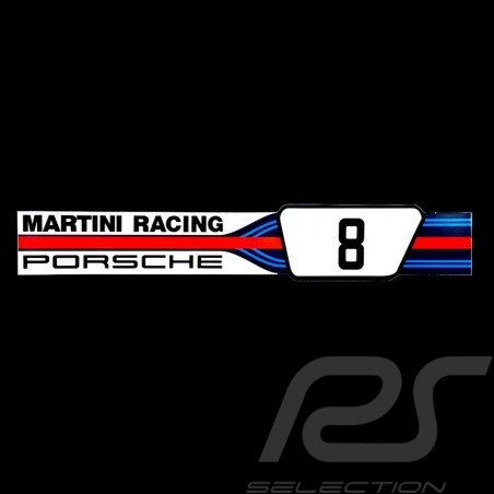 Autocollant Porsche Martini racing numéro 8 taille 16 x 2.8 cm