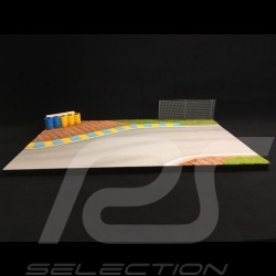 Diorama Dekor Rennstrecke Kurve mit gelb und blau Vibrator 1/43