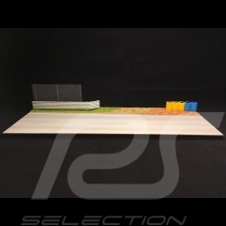 Track decor diorama curve with wire yellow and blue tyres and vibrator 1/43