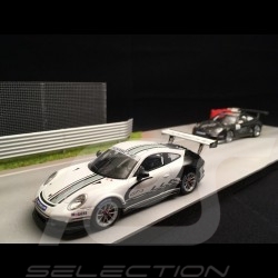 Diorama Dekor Rennstrecke Gerade mit Grillen, rot und weiß Reifen und Vibrator 1/43