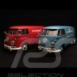 Duo VW combi T1 Porsche carrier red and blue 1/24 Motormax 795574 and 795567