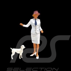Porsche femme élégante elegant lady frau avec chien dog hund 1/18 Figurine diorama AE180047