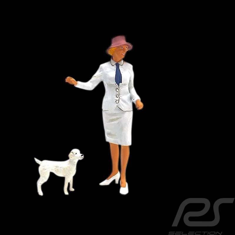 Porsche elegant lady with dog 1/18 Figurine diorama AE180047