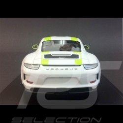 Porsche 911 type 991 R 2016 blanche bandes vertes white green stripes weiß grüne Streifen 1/18 Spark WAX02100026
