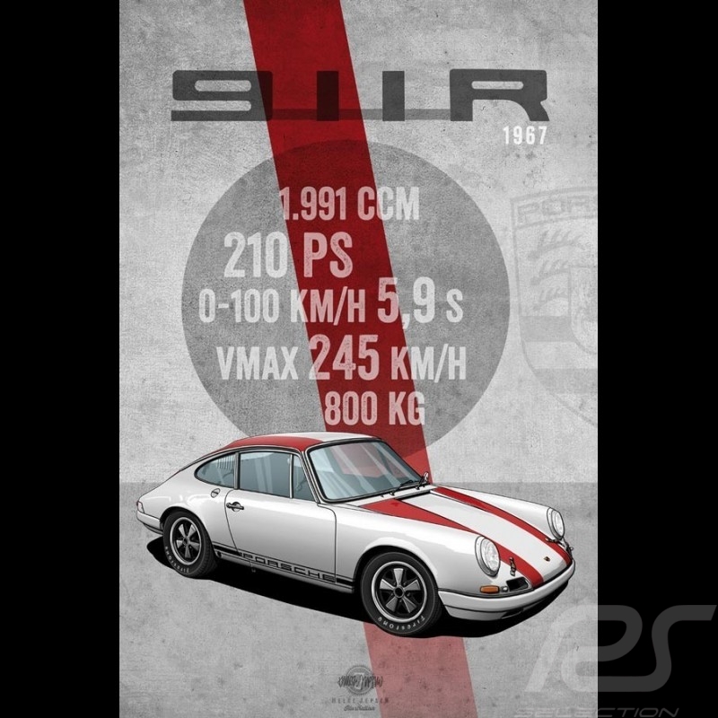 Porsche 917 K Martini Racing 1971 reproduction d'un dessin original de Sébastien Sauvadet