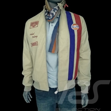 Veste jacket jack Gulf Steve McQueen Le Mans coton cotton baumwolle beige - homme