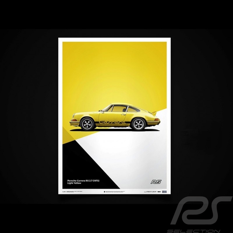 Porsche Poster 911 Carrera RS 1973 light yellow