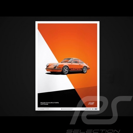 Porsche Poster 911 Carrera RS 1973 Gulf orange
