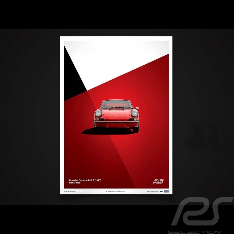 Porsche Poster 911 Carrera RS 1973 Bahia red