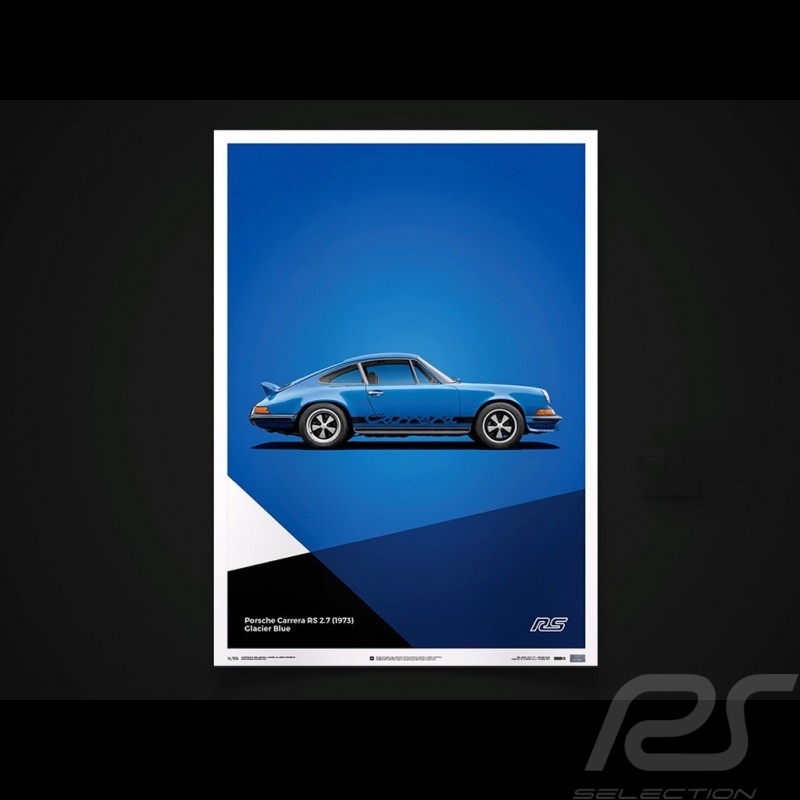Porsche Poster 911 Carrera RS 1973 Glacier blau