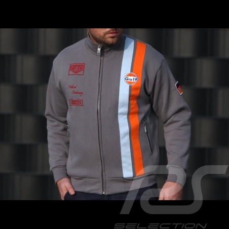 Gulf Jacket Steve Mc Queen Le Mans grey fleece  - men