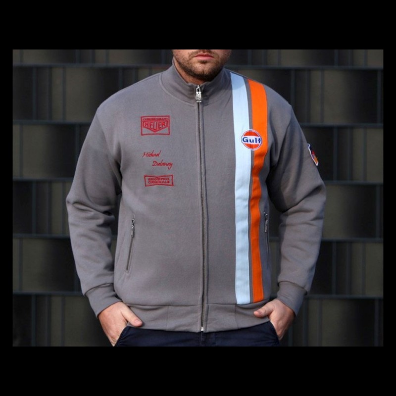 Veste Gulf Steve McQueen Le Mans molleton gris - homme