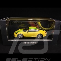 Porsche 911 type 991 R 2016 jaune racing yellow gelb bandes vertes grune streifen green stripes 1/43 Minichamps 413066261