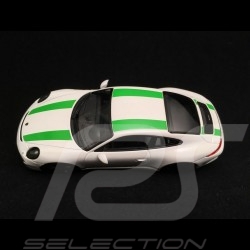 Porsche 911 type 991 R 2016 blanc white weiß bandes vertes green stripes grüne Streifen 1/43 Minichamps 413066229