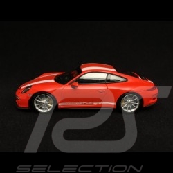 Porsche 911 type 991 R 2016 lava orange fusion bandes blanches white stripes weiße Streifen 1/43 Minichamps 413066272